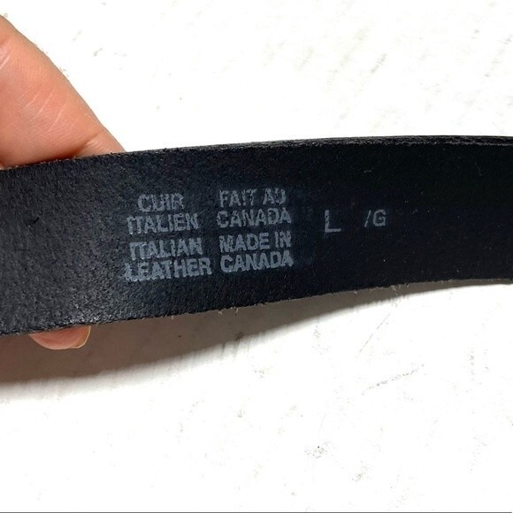 Tehama Rhinestone Embellished BuckleBlack  Italian Leather Belt Large main image 4